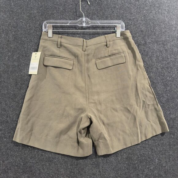 Tuckernuck Felix Shorts Women's 6 Olive Green Pleated Front Rayon Pockets - Picture 9 of 10
